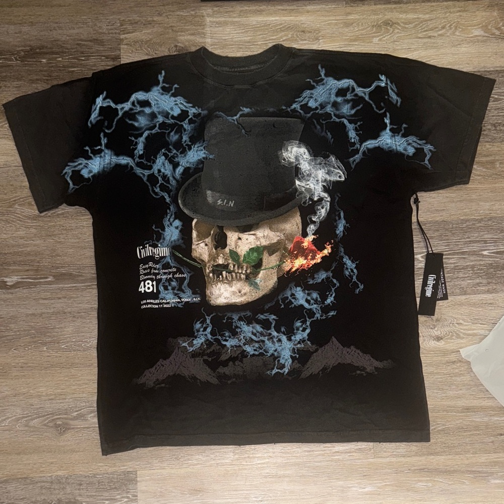 Civil Regime S.I.N Electric Hills 199X oversized T-shirt vintage black | Large